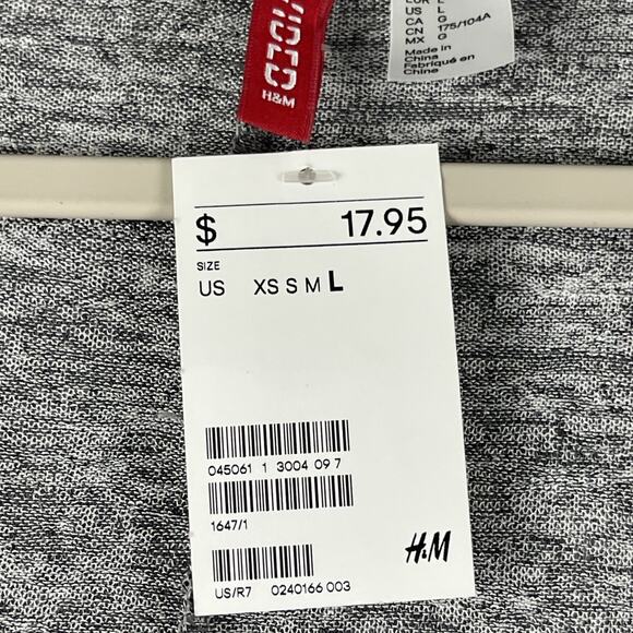 H&M Divided Long Cardigan Womens Large Gray Open Front Lagenlook Stretch NEW - Picture 6 of 15